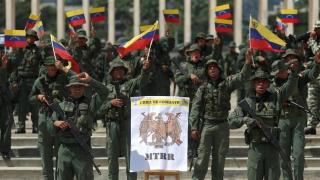 Members of the Bolivarian National Armed Forces (FANB) of Venezuela participate in a caravan in September, in Caracas (Venezuela).